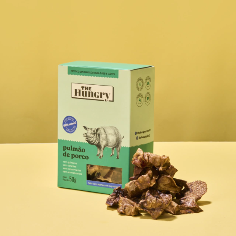 Pulmão de Porco - 50g - The Hungry | comida pra cachorro | pestisco desidratado | mastigáveis | alimentação natural | comida para adestramento | treino | mordedor para cachorro | Bandit Pet Store | @bandit.p.store | Tártaro 